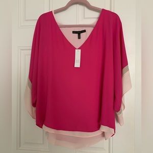 NWT Women’s White House Black Market Colorblock Kimono Blouse Large